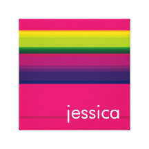 Personalized Stripes [girl hot pink] Gallery Wrap Canvas