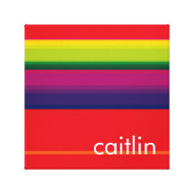 Personalized Stripes [girl red] Canvas Print