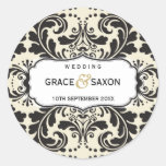 PERSONALIZED WEDDING LABEL :: savvy 6 Round Stickers