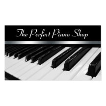 Perspective Piano Keys Business Cards