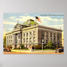 Peru, Indiana Miami County Courthouse Print