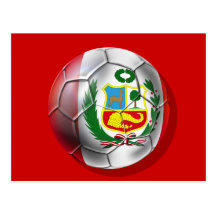 Peru La Blanquirroja La Rojiblanca soccer ball Postcards