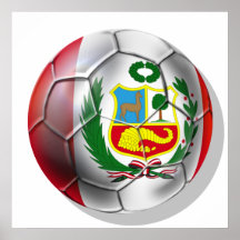 Peru La Blanquirroja La Rojiblanca soccer ball Posters