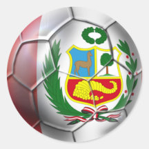 Peru La Blanquirroja La Rojiblanca soccer ball Round Sticker