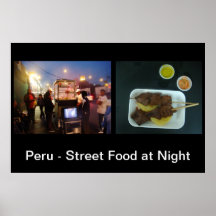 Peru - Street Food at Night Print