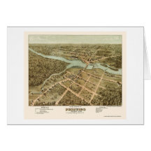 Peshtigo, WI Panoramic Map - 1871 Card