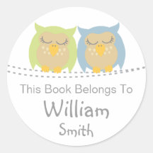 Pesrsonalised Owl Book Stickers