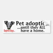 Pet adoption bumper stickers