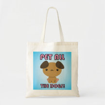 Pet All the Dogs! Kawaii Puppy Tote Bag