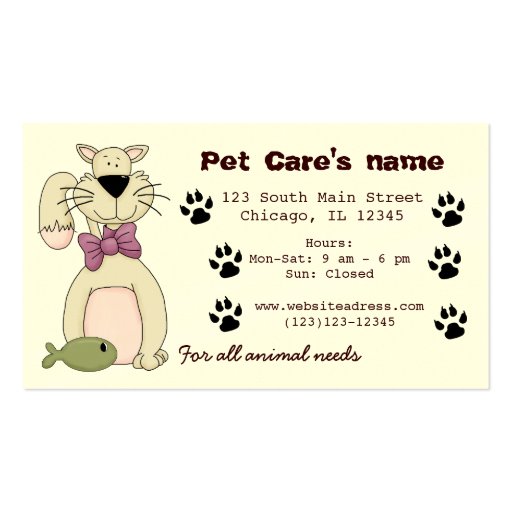 Pet Care Business Card Templates Zazzle