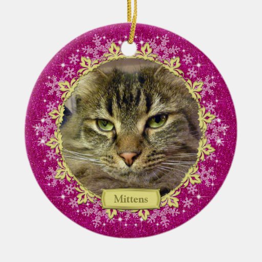 Pet Cat Memorial Photo Christmas Ornament