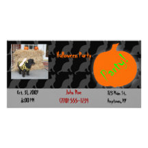 Pet Halloween Party Invitation Personalised Photo Card