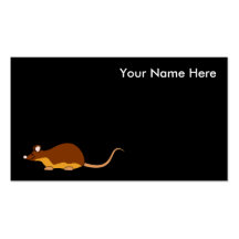 Pet Mouse. Chocolate Brown, Tan. Business Card