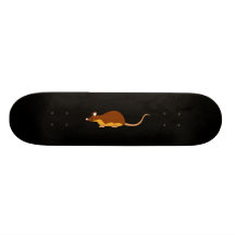 Pet Mouse. Chocolate Brown, Tan. Custom Skate Board