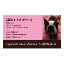 Pet Sitter Boston Terrier Business Cards