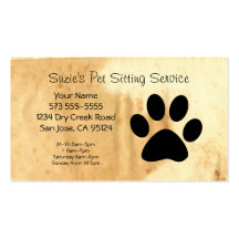 Pet Sitting Service Business Card
