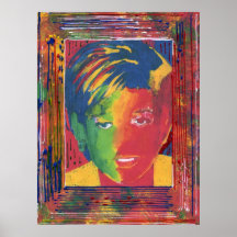 Peter Max style Princess Diana collage Posters