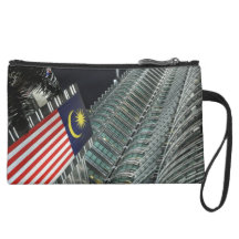 Petronas Towers at Night Malaysia Wristlet Clutch