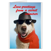 Pets Dog Secret Admirer Valentine Jitka Greeting Card