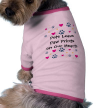 Pets Leave Paw Prints on Our Hearts Doggie Tshirt