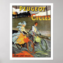 Peugeot Cycles - Vintage Bicycle Poster