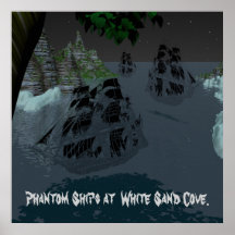 Phantom Ships at  White Sand Cove. Print