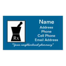 Pharmacist  Business Cards Pestle and Mortar 3