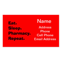 Pharmacist  Business Cards Traditional Size