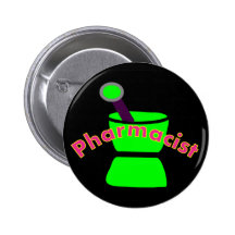 "Pharmacist"  Pestle & Mortar Design Gifts Buttons