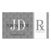 Pharmacist/Prescription Pharmacy Blue Grey Marble Business Card