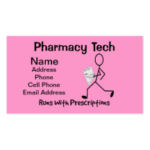 Pharmacy Tech Business Cards Pink
