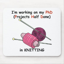 PhD in Knitting Mousepad