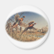 Pheasants Aloft - Great Hunting on the farm Magnet