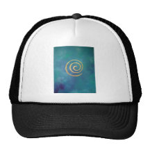 Philip Bowman Infinity Bright Blue Spiral Gold Hat