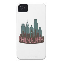 Philly Skyline newwave chocolate Case-Mate iPhone 4 Cases