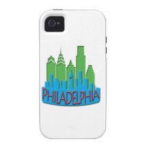 Philly Skyline newwave primary iPhone 4 Cases