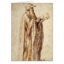 Philosopher by Michelangelo, Vintage Renaissance Cards