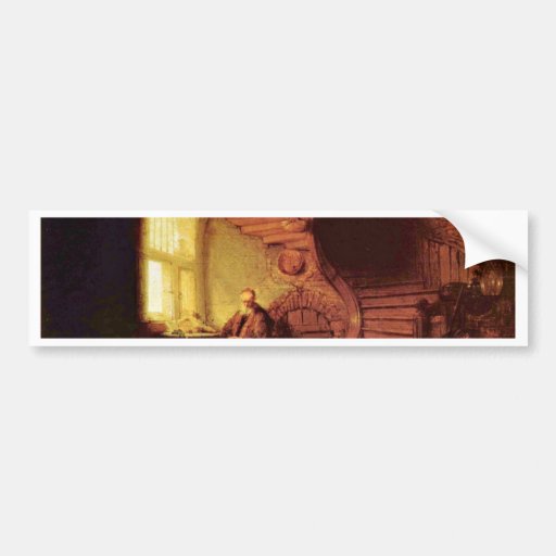 Philosopher In Meditation. By Rembrandt Van Rijn Bumper Stickers