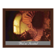Philosopher In Meditation. By Rembrandt Van Rijn Invite