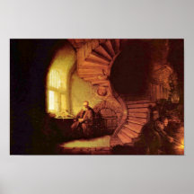 Philosopher In Meditation. By Rembrandt Van Rijn Print