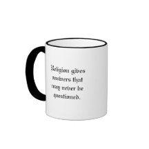 Philosophy asks questions that may never be ans... coffee mug