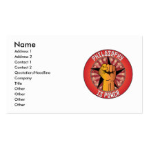 Philosophy Is Power Business Card Templates
