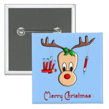 Phlebotomist Reindeer Christmas Gifts Pins