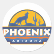 Phoenix Coyote Round Stickers