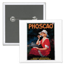 Phoscao Vintage Chocolate Drink Ad Art Pin