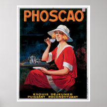 Phoscao Vintage Chocolate Drink Ad Art Posters