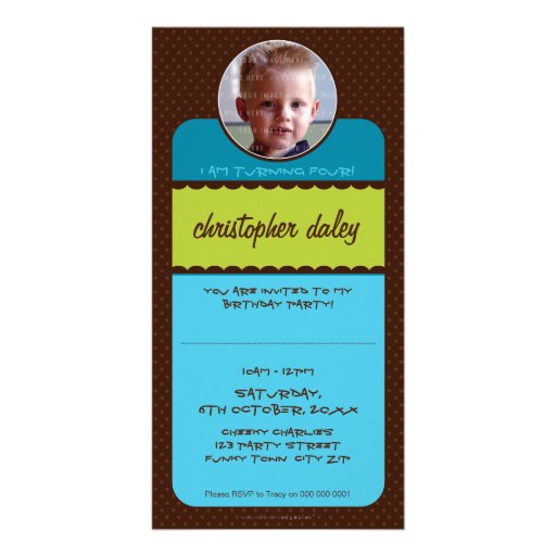 PHOTO BIRTHDAY INVITATIONS :: circus 1 Personalised Photo Card
