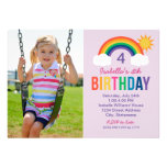 Photo Birthday Party Invitation | Rainbow Colours
