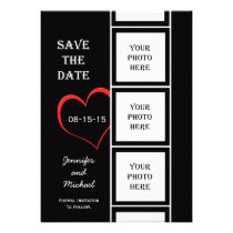Photo Booth Style Save the Date Invitation Card invitations