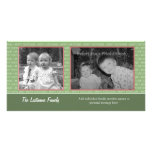 Photo Card: Green/Red w/2 photos - horizontal